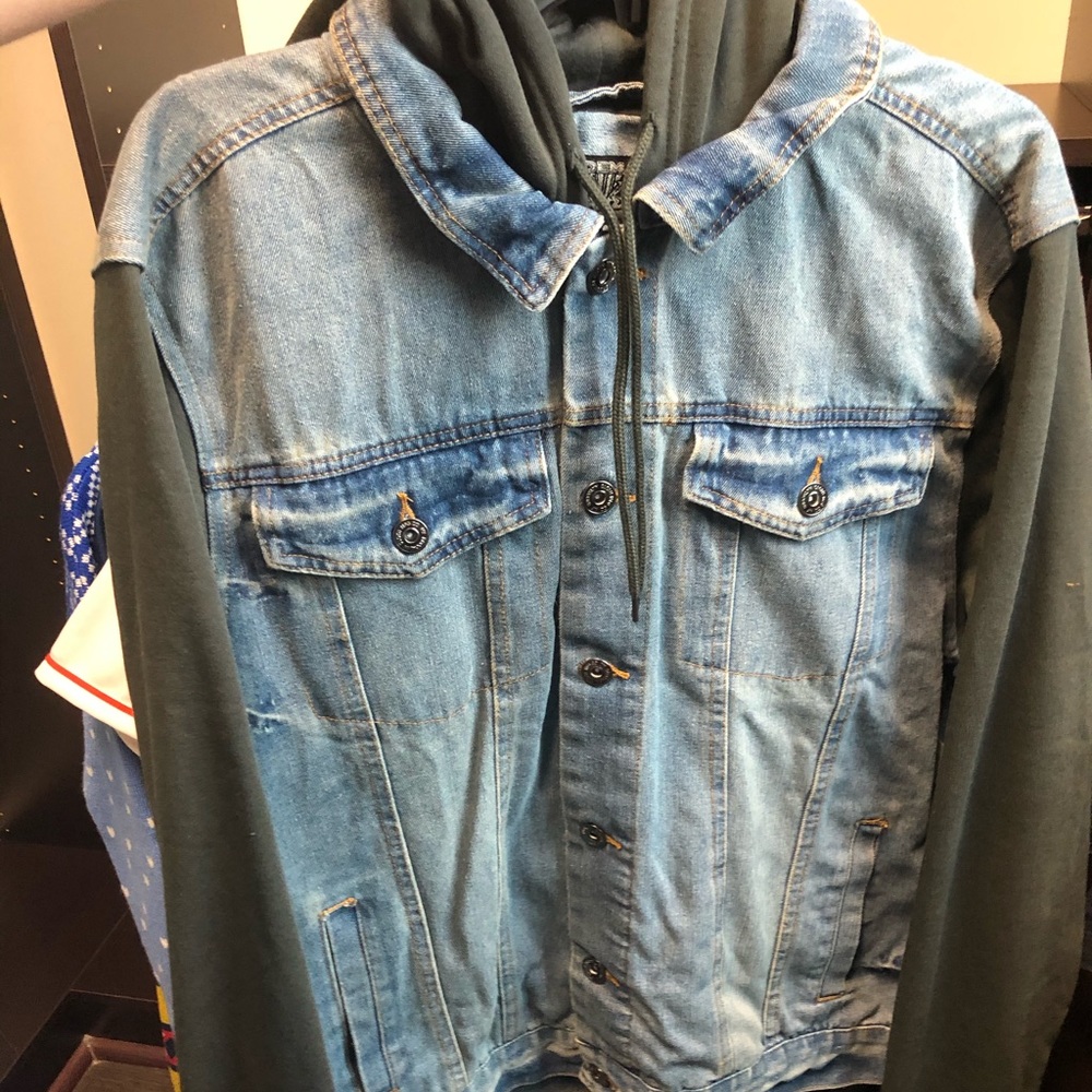 Brooklyn cloth mens sweatshirt denim jacket